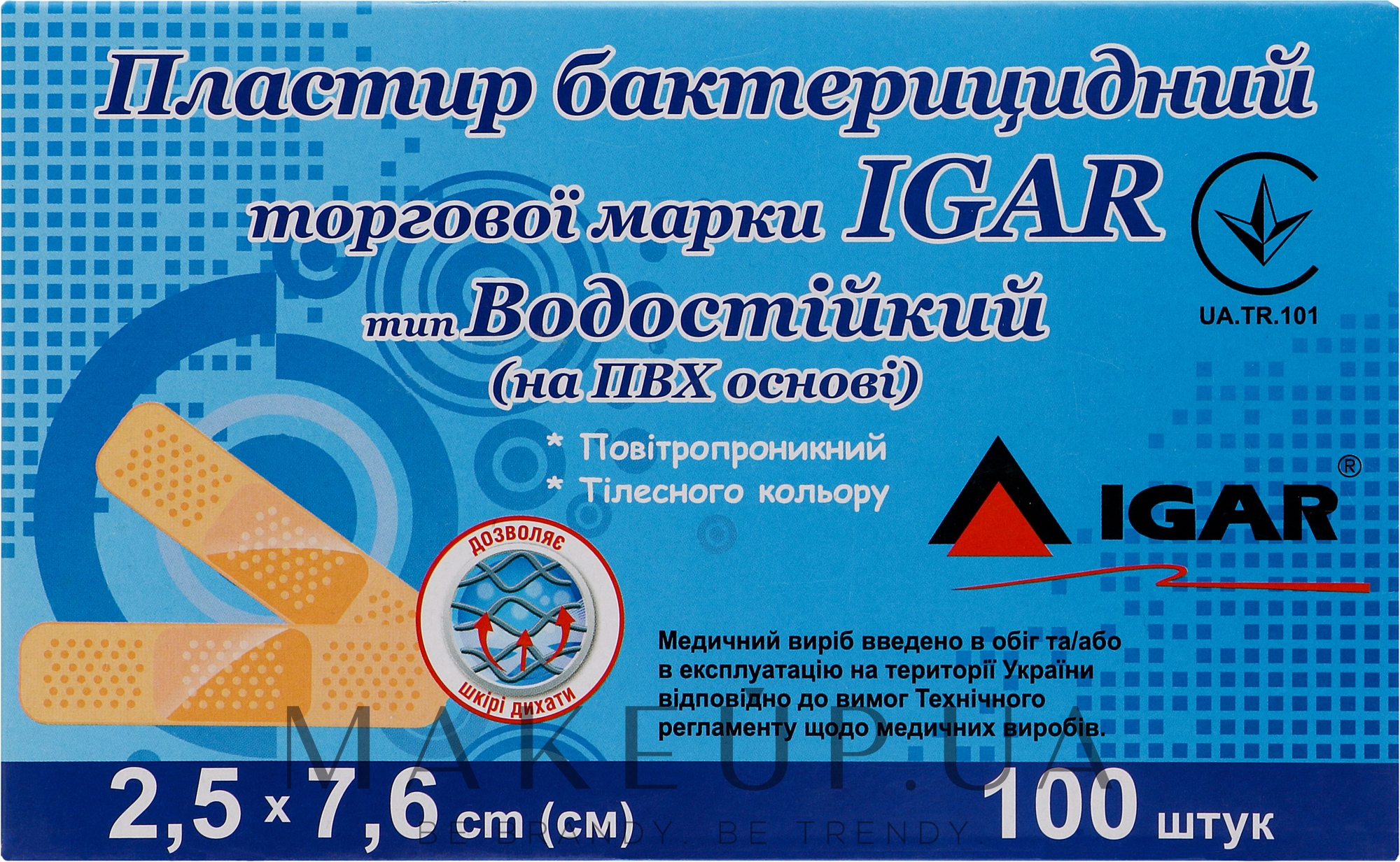 Пластырь бактерицидный "Водостойкий на ПВХ-основе", 2.5х6.7 см, 100шт - Igar — фото 100шт