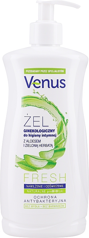 Гель для інтимної гігієни, з екстрактом алое, з дозатором  - Venus Aloe Gel — фото N1