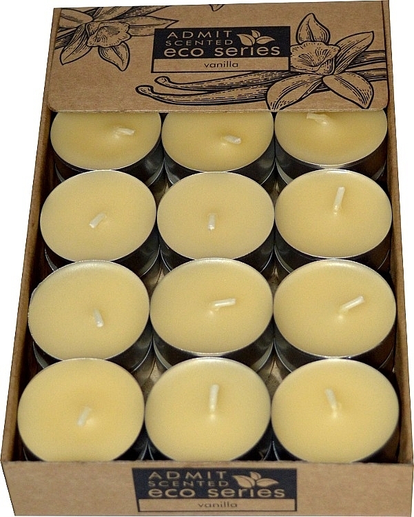 Чайні свічки "Ваніль", 30 шт. - Admit Scented Eco Series Vanilla — фото N1