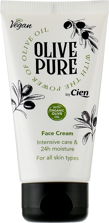 Зволожувальний крем для всіх типів шкіри - Cien Olive Pure Face Cream — фото N1