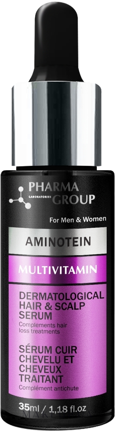 Сыворотка при интенсивном выпадении волос - Pharma Group Laboratories Aminotein + Multivitamin Anti-Hair Loss Serum — фото 35ml