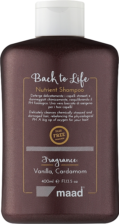 Шампунь живильний для відновлення волосся - Maad Back To Life Nutrient Shampoo — фото N1