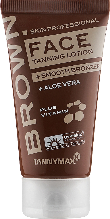 Лосьйон для засмаги обличчя з легкими бронзантами - Tannymaxx Brown Skin Professional Face Tanning Lotion — фото N1