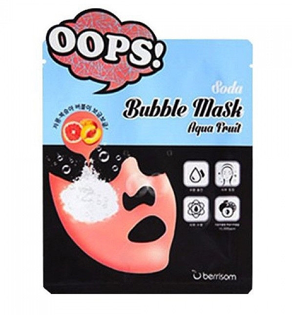 Пінна зволожувальна тканинна маска - Berrisom Soda Bubble Mask Aqua Fruit — фото N1