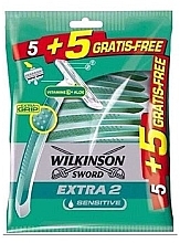 Одноразові станки для бритв, 5 + 5 шт. - Wilkinson Sword Extra 2 Sensitive — фото N1