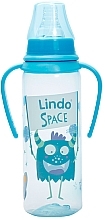 Бутылочка для кормления с силиконовой соской и ручками - Lindo Li 139 — фото N1