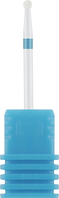 Фреза керамічна "Кулька" F06 15-14, синя насічка - Nail Drill — фото N1