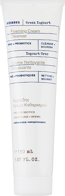 ПОДАРУНОК! Крем-пінка для вмивання з пробіотиками - Korres Greek Yoghurt Foaming Cream Cleanser Pre+ Probiotics — фото N1