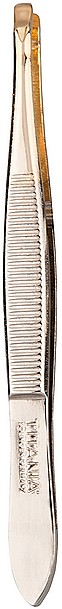 Пинцет с узким прямым наконечником, позолоченный, 8 см - Titania — фото N1