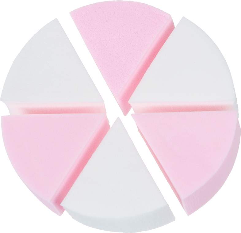 Спонж CS073WR для макіяжу, коло 6в1, білий + рожевий - Cosmo Shop Sponge