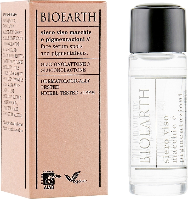 УЦЕНКА Сыворотка для лица против пигментных пятен - Bioearth Anti-Pigmentation Serum (мини) * — фото N1