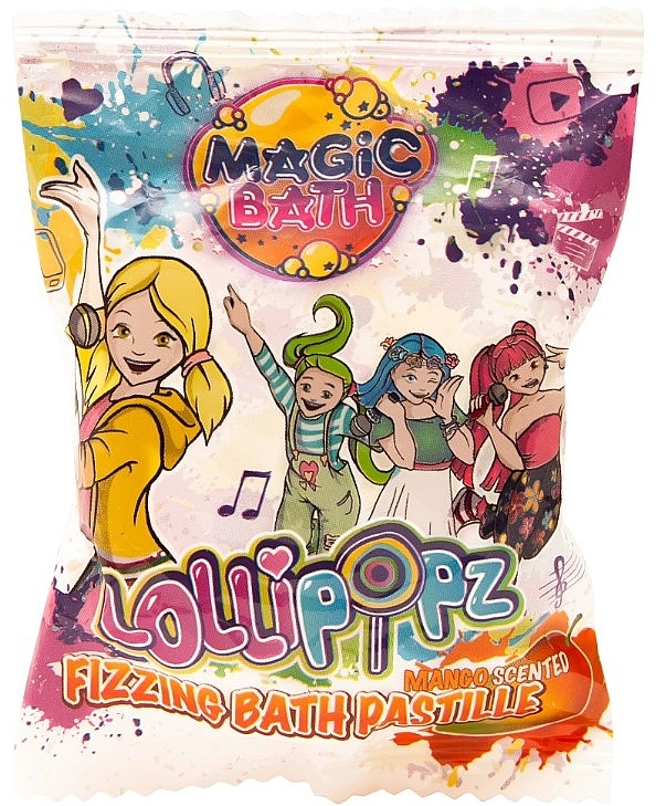Бурхливі таблетки для ванної, манго - EP Line Lollipopz Fizzing Bath Pastille — фото N1