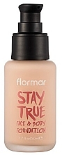 Духи, Парфюмерия, косметика Тональная основа - Flormar Stay True Face & Body Foundation