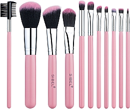 Набор для макияжа, розовый - Sibel Cosmetic Brushes Pink Flamingo — фото N2
