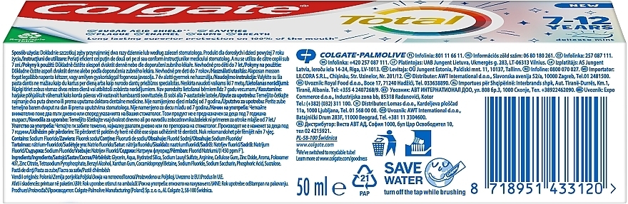 Дитяча зубна паста від 7 до 12 років "Джуніор" - Colgate Total — фото N7