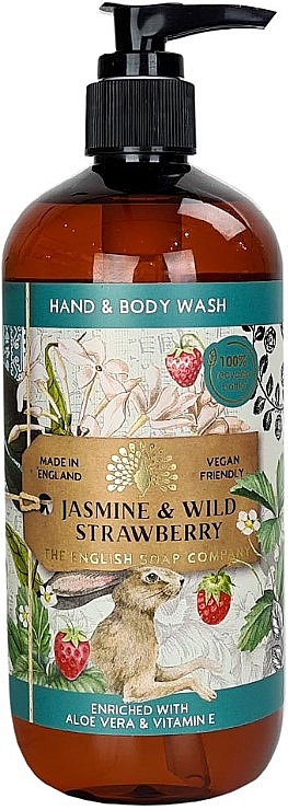 Гель для мытья рук и тела "Жасмин и земляника" - The English Soap Company Anniversary Jasmine & Wild Strawberry Hand & Body Wash — фото N1
