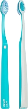 Зубная щетка средней жесткости с щетиной "Pedex", бирюзовая - Edel+White Whitening Medium Toothbrush — фото N2
