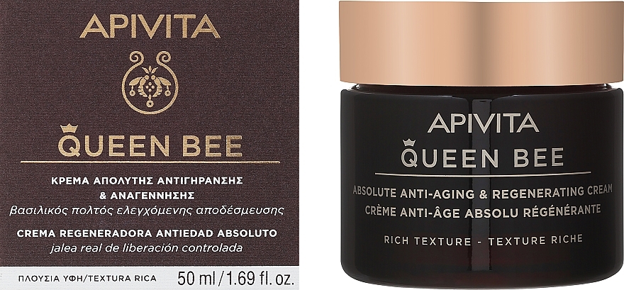 Антивіковий регенерувальний крем для обличчя - Apivita Queen Bee Absolute Anti-Aging & Regenerating Cream Rich Texture — фото N1