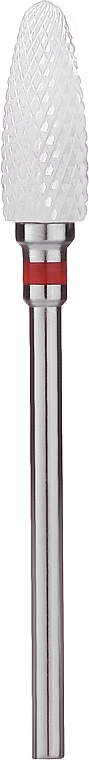 Фреза для манікюру керамічна, "Кукурудза", 640701REV, реверсивна червона насічка - Tufi Profi Premium — фото N2