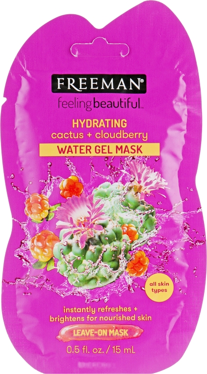 Маска водная гелевая для лица "Кактус и морошка" - Freeman Feeling Beautiful Hydrating Water Gel Mask (мини)