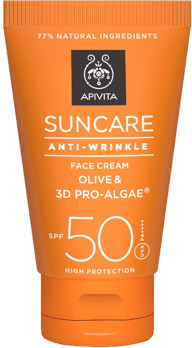 Солнцезащитный крем для лица против морщин SPF 50 с комплексом 3d Pro-Algae - Apivita Suncare Anti-Wrinkle SPF50