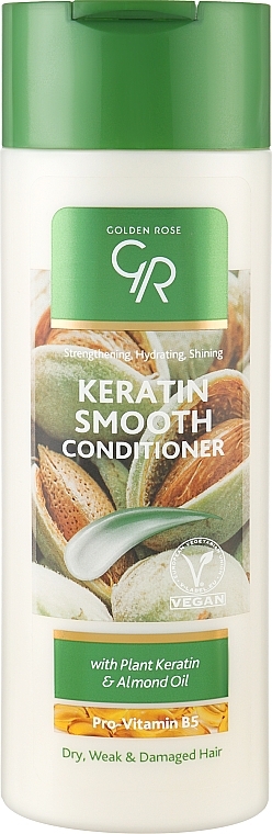 Кондиціонер для сухого, слабкого й пошкодженого волосся - Golden Rose Keratin Smooth Conditioner — фото N1