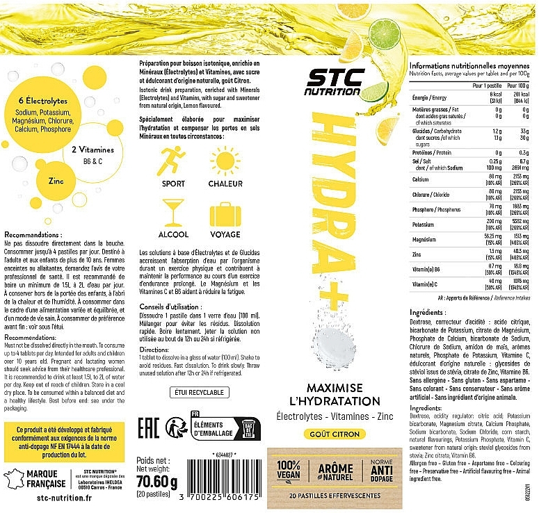 Ізотонік "Hydra+/Лимон/+Hydra+/Citron" - STC Nutrition Maximise L'Hydratation — фото N3