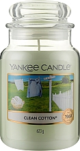 Свічка у скляній банці - Yankee Candle Clean Cotton — фото N5