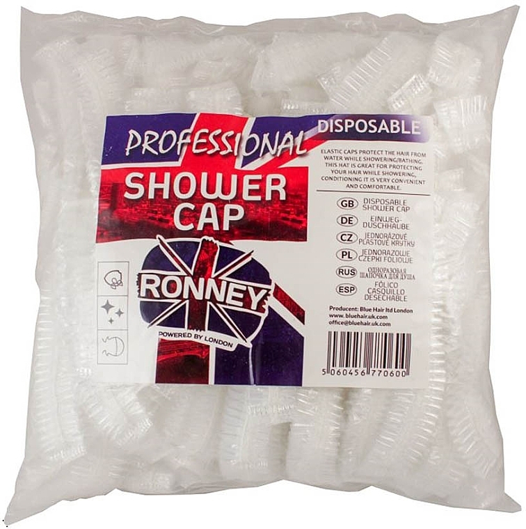 Одноразовая шапочка для душа, белая - Ronney Professional Disposable Shower Cap — фото N2