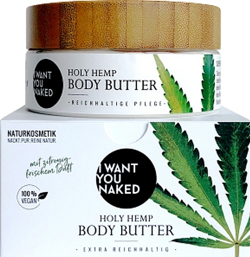 Масло для тела "Seed Oil & Vitamin E" - I Want You Naked Hold Hemp Body Butter — фото N1