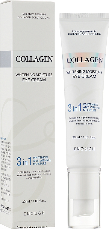 Осветляющий крем для век с коллагеном - Enough Collagen 3 in 1 Whitening Moisture Eye Cream — фото N2
