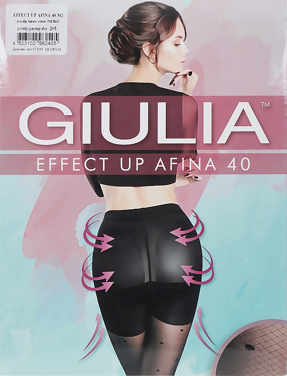 Колготки для женщин "Effect Up Afina. Model 2" 40 Den, nero - Giulia