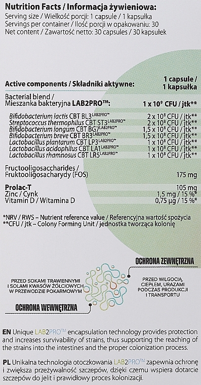Пищевая добавка пробиотик "Relieve", в капсулах - Allnutrition Probiotic LAB2PRO — фото N4
