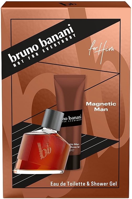Bruno Banani Magnetic Man - Набор (edt/30ml + sh/gel/50ml) — фото N1
