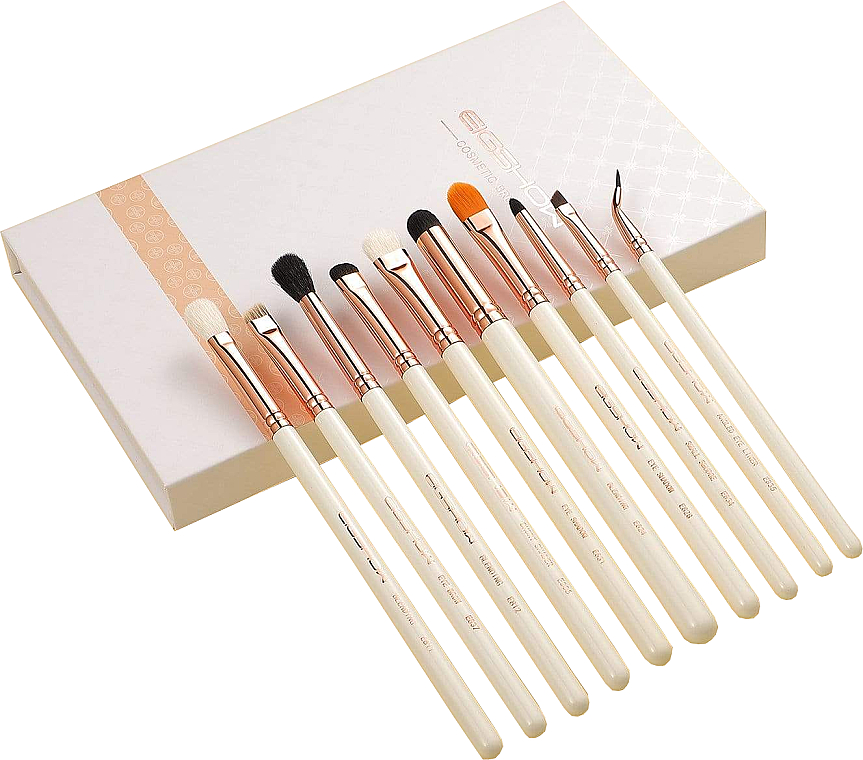 Набір пензлів для макіяжу, 10 шт. - Eigshow Eye Brush Kit Rose Gold — фото N1