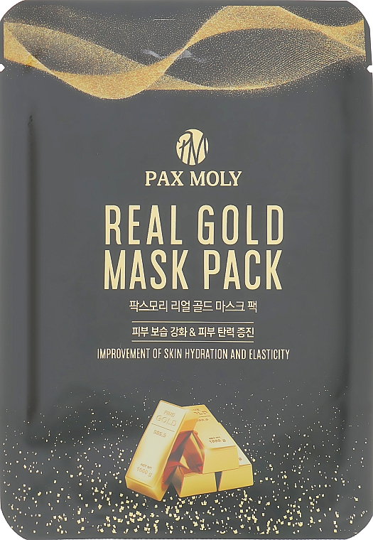 Маска тканевая с коллоидным золотом - Pax Moly Real Gold Mask Pack — фото N1