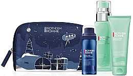 Парфумерія, косметика Набір - Biotherm Aquapower Prestige Holiday (gel/75ml + sh/foam/50ml + sh/gel/75ml + pouch)