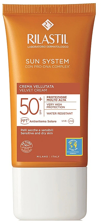 Бархатистый солнцезащитный крем - Rilastil Sun System Velvet Cream SPF50 — фото N1
