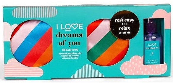 Набор - I Love... Dreams Of You Eye Mask & Pillow Mist Dream Duo ( pillow/mist/50ml + sleep/mask/1pcs — фото N1