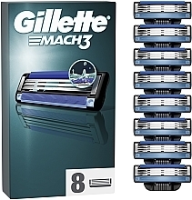 Змінні касети для гоління, 8 шт. - Gillette Mach3 — фото N1