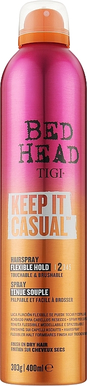 Лак для волос с гибкой фиксацией - Tigi Bed Head Keep It Casual Hairspray — фото N1