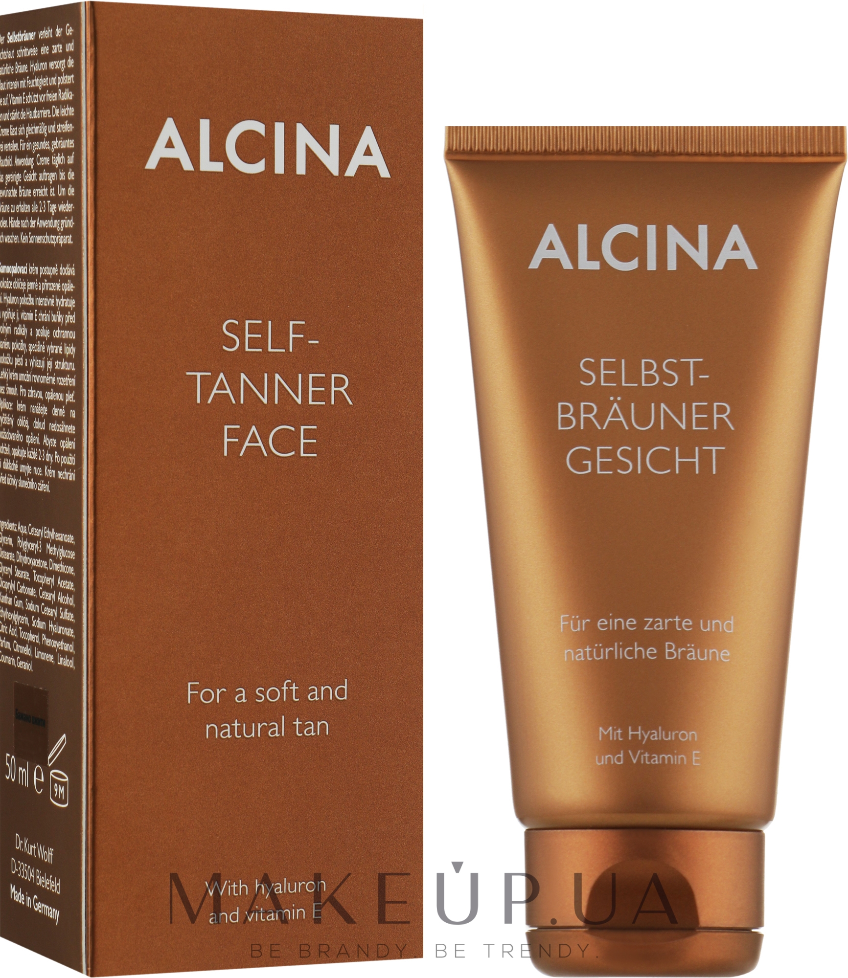 Автозасмага для обличчя з гіалуроном - Alcina Selbstbrаuner Gesicht — фото 50ml