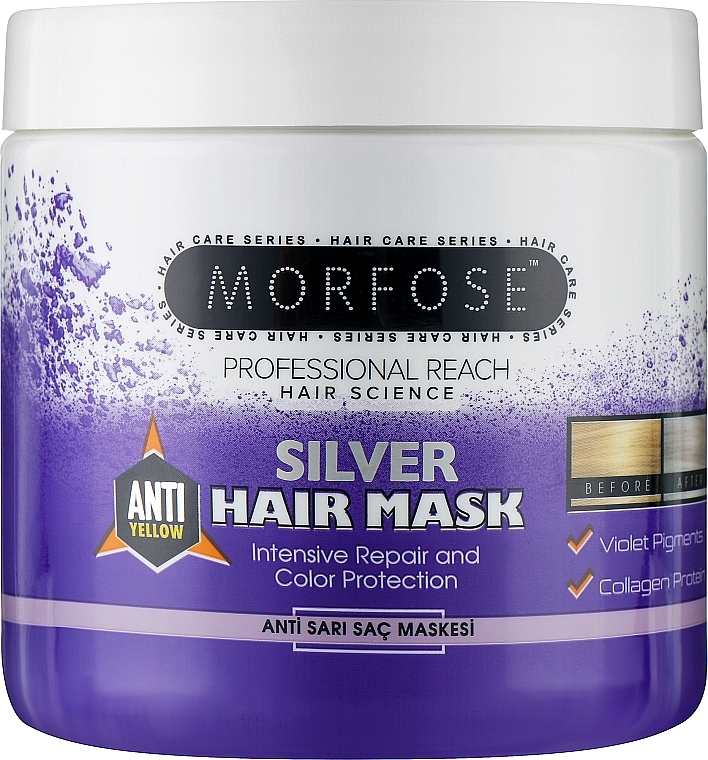 Маска антижовта для волосся - Morfose Silver Hair Mask