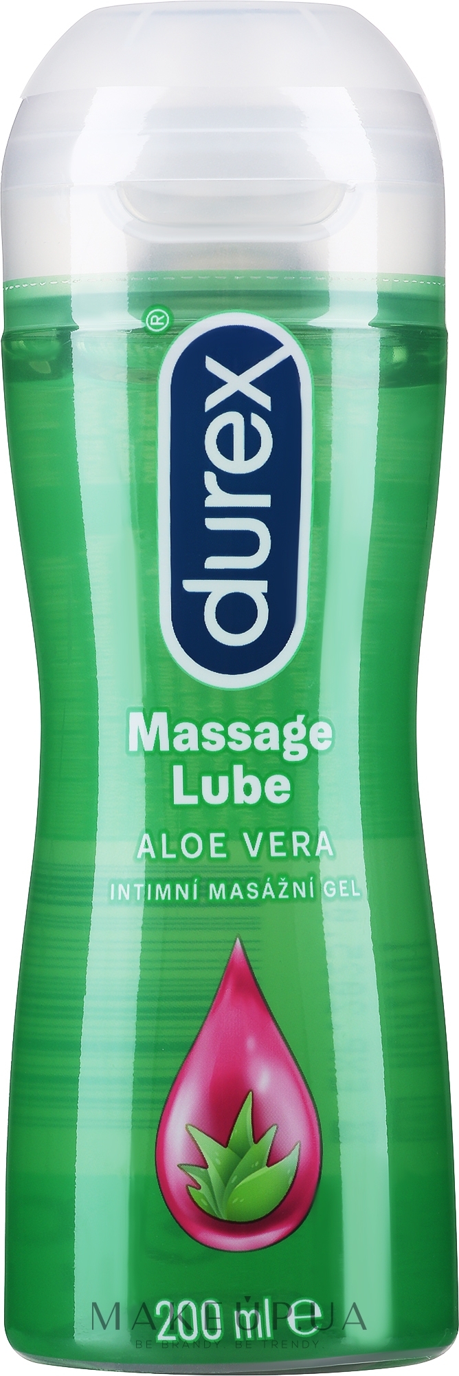 Інтимний гель-змазка з алое вера для масажу - Durex Play Massage 2 in 1 Aloe Vera — фото 200ml