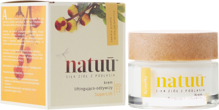 Питательный крем-лифтинг для лица с экстрактом акмеллы - Natuu SuperLift Face Cream — фото N1