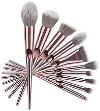 Набор профессиональных кистей для макияжа, 10 шт., розовое золото - Deni Carte — фото N1