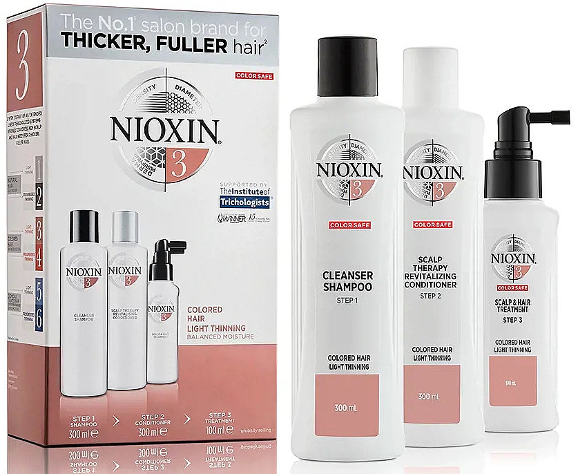 Набор - Nioxin Hair System 3 Kit (shm/300ml + cond/300ml + mask/100ml) — фото N1