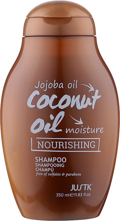 Бессульфатный шампунь для сухих и пористых волос с кокосом и жожоба - JustK