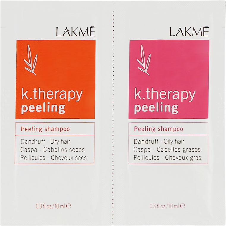 Набір пробників - Lakme K.Therapy Peeling (shmp/10ml + shmp/10ml) — фото N2