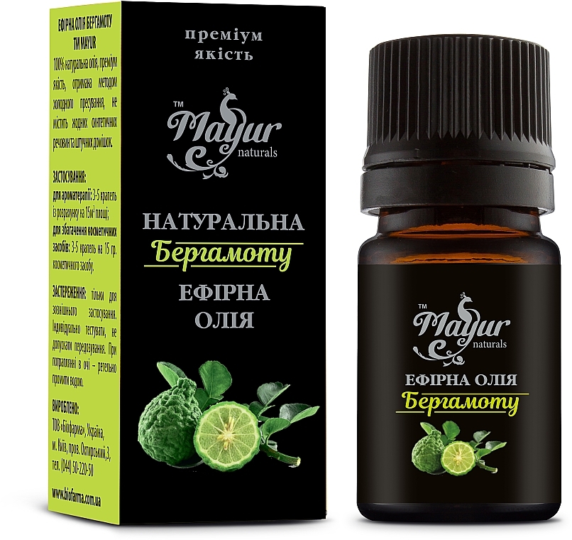 Эфирное масло бергамота натуральное - Mayur 